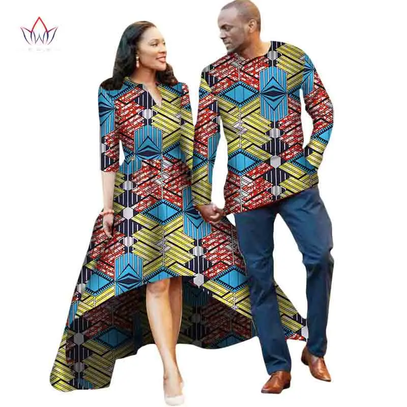 13 Африканская пара одежды для влюбленных платье Vestidos Мужская рубашка традиционные платья Африканский принт Дашики размера плюс 4xl BRW WYQ05 - Цвет: 13
