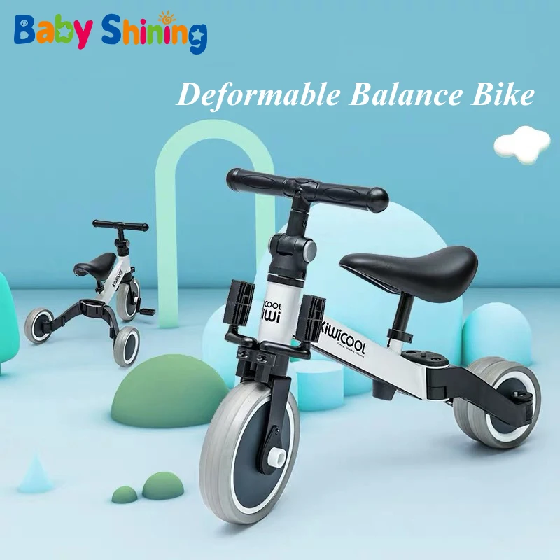 

Baby Shining Children's Tricycle 3-in-1 Children's Scooter Balance Bike 1-6 Years Ride on Car 3 Wheels Non-inflatable