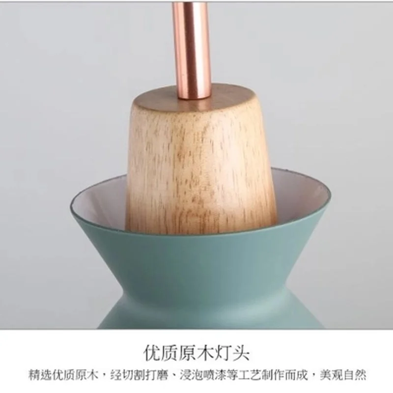 Fashion creative Modern wood colorful Pendant Lights Minimalist design lamp restaurant bar coffee Dining Room | Лампы и освещение