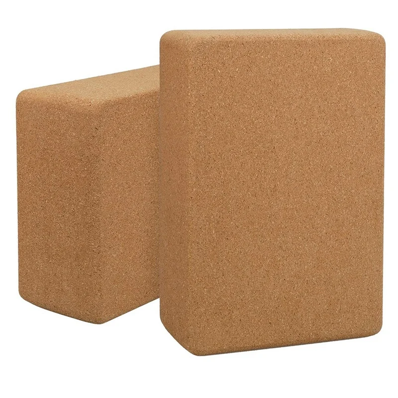 

Yoga Block 2 Pack Natural Cork Yoga Brick Non Slip Foam Exercise Blocks Set to Support and Deepen Poses, Lightweight