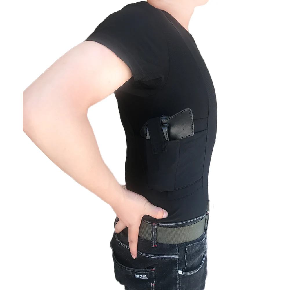 LOVESLF маскирующая Мужская футболка Wo майка рубашка с круглым вырезом кобура для