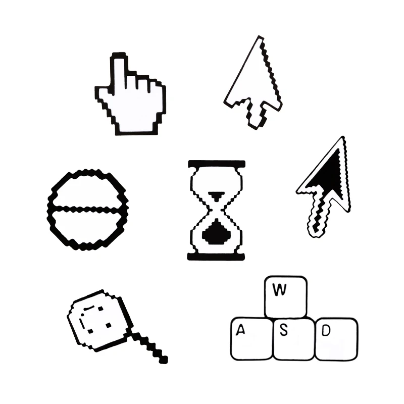 Эмалированная брошь с компьютерной клавиатурой и курсором ручной значок в форме