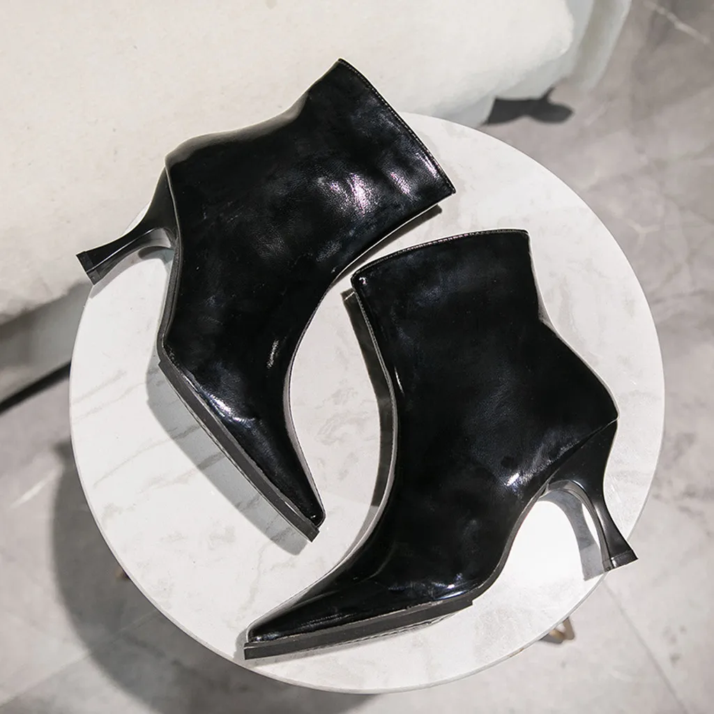 Ботинки на резиновой подошве женские высоком каблуке сапоги Для женщин с