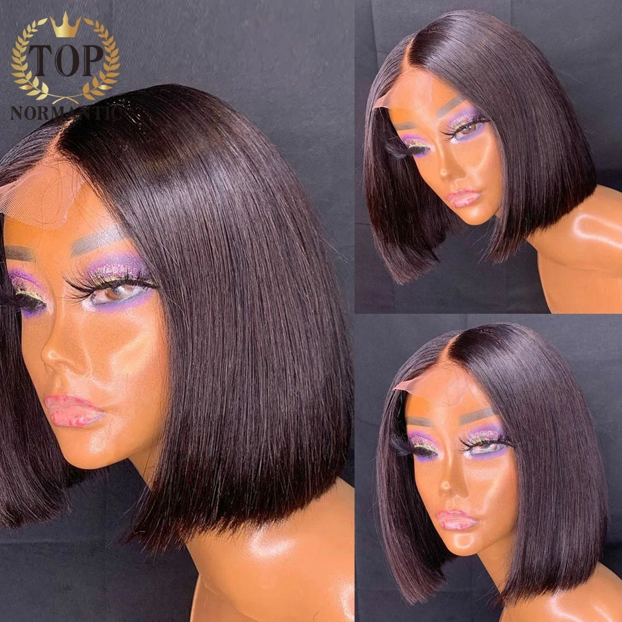 Topnormantic натуральный цвет T часть кружева человеческие волосы парики для женщин