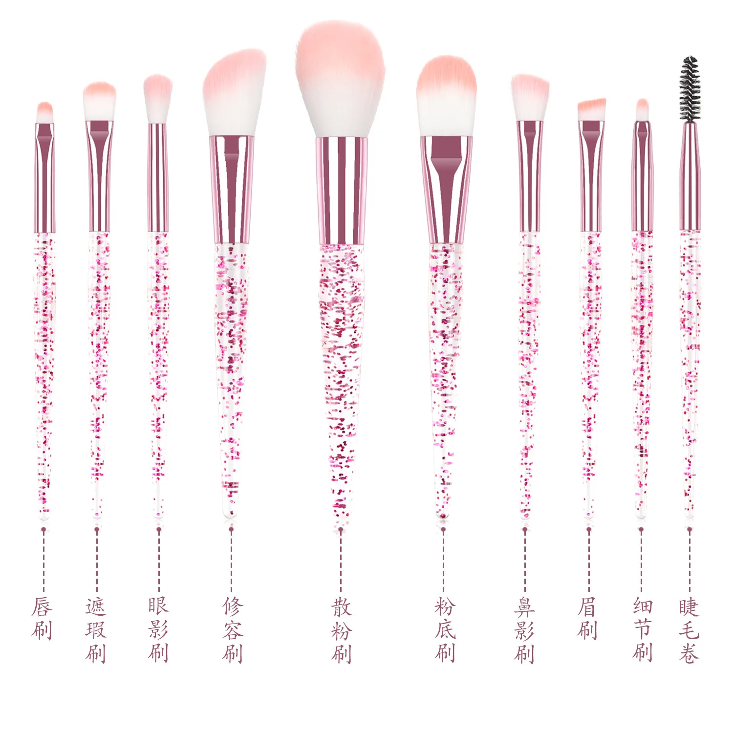 Набор кистей для макияжа глаз с блестками 10 шт. | Красота и здоровье