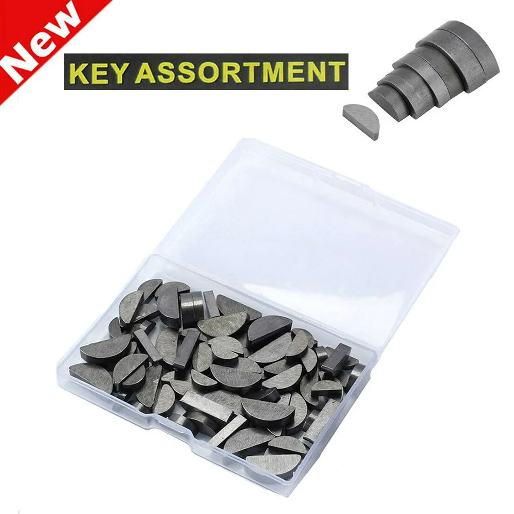

80pcs Key Assortment Set Metric Half Moon Shaft Drive Fasteners 8 Size Key Classification Set Half-moon Shaft Drive Fasteners