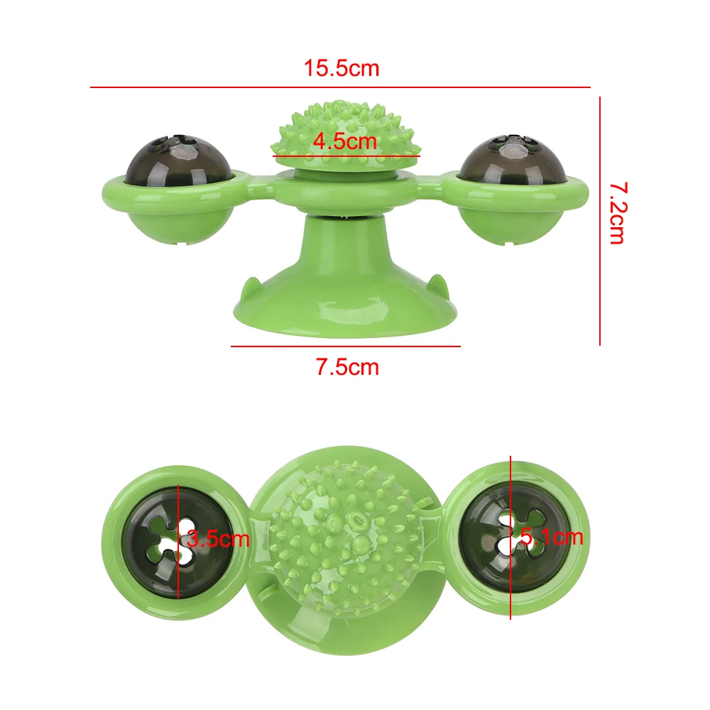 

Pet Kitten Interactive Ball Toys Puzzle Training Whirling Turntable With Brush Cat Play Game Toys Windmill Toys For Cats