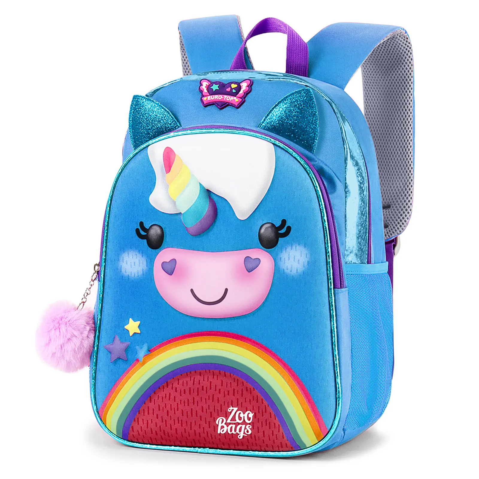 Mini Bag for Girl Boy 3D Unicorn Cartoon School Anime Backpack Kawaii Student Glitter Sequin Bag Water Resistant Gift 15.7 Inch