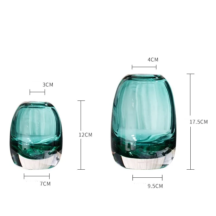 Утолщенная стеклянная ваза в форме капли воды декоративная для цветов