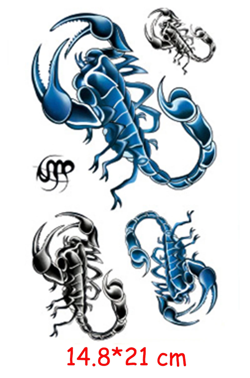Водостойкая Временная тату-наклейка в стиле аниме на руку плечо грудь Скорпион