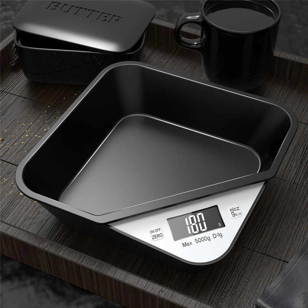 Electronic Kitchen Scale Digital Coffee Scale Pet Scale Cat Dog Food Scale Household Smart Scale with Tray 5KG/1g 10KG/1g