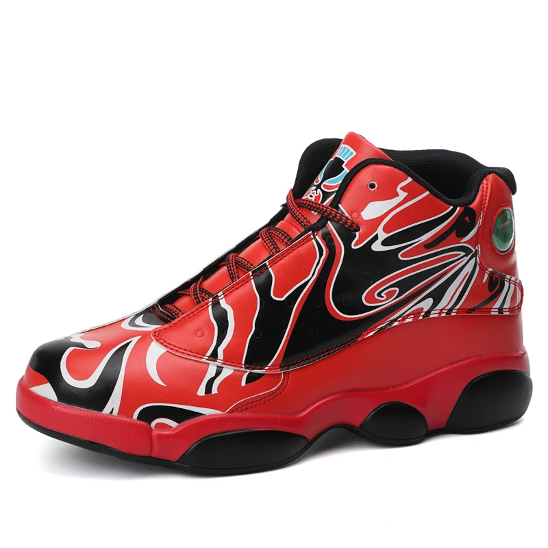 Boys Basketball Boots Yellow Youth Athletic Trainers Training Classic Men Basketball Shoes Stylish Retro Sport Shoes Men 36-46 - Цвет: Red