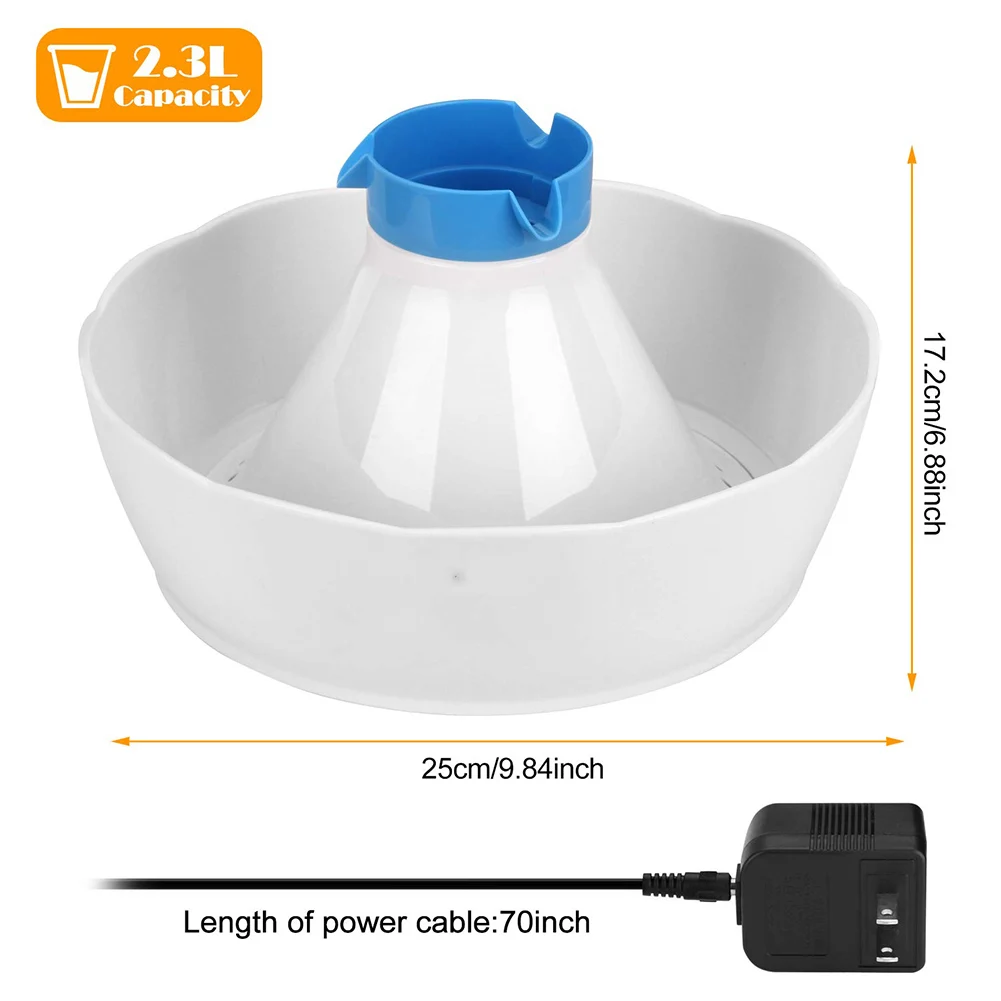 Питательный фонтан для домашних животных тихий 2.3л большая емкость