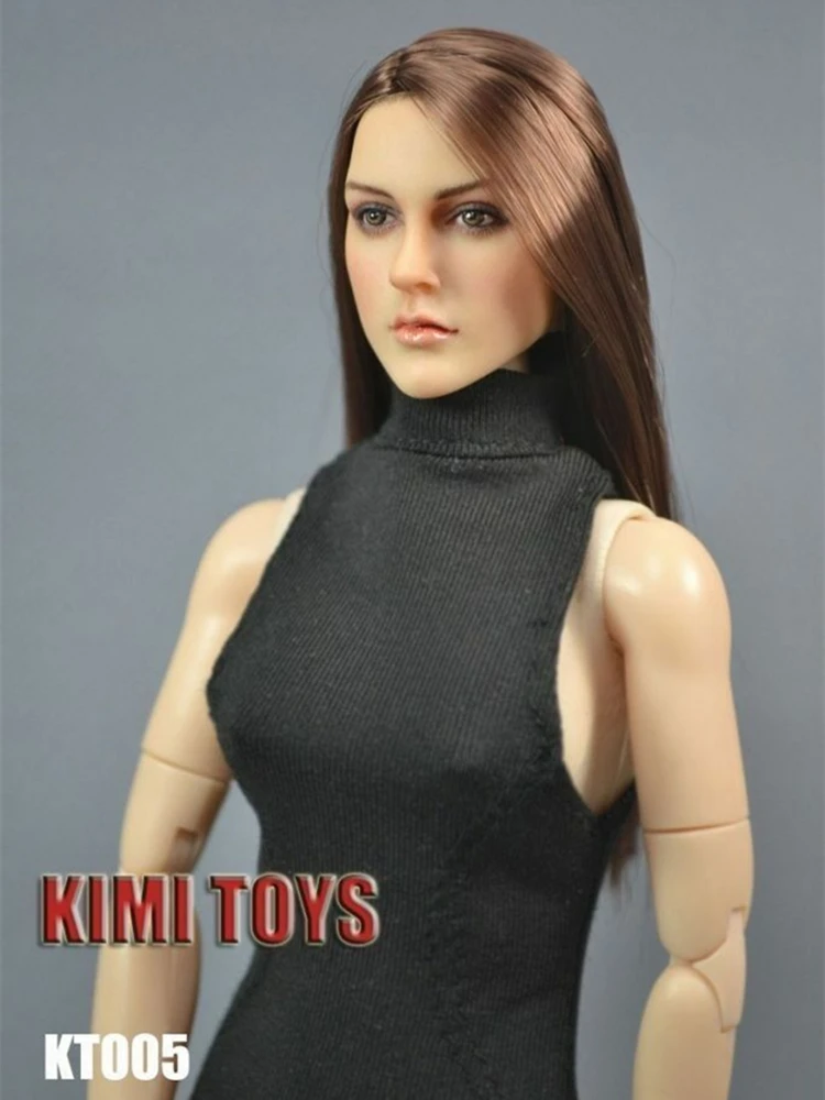 1/6 масштаб KIMI TOYS KT005 Азия девушка женщина голова лепить длинные прямые волосы голова резьба голова модель подходит 12 ''фигурка тела