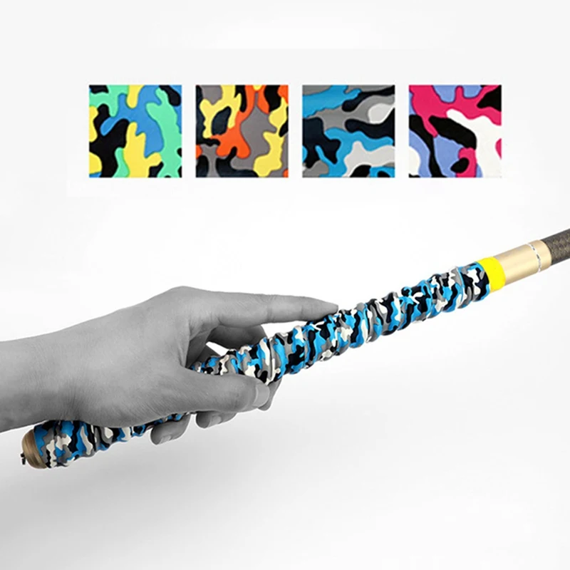 

110cm Camouflage Elastic Keel Handle Sweat Band Fishing Rod Winding Belt Advanced Baseball Softball Bat Handle Sticky Grip Tape