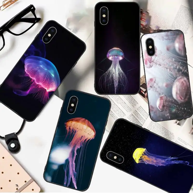 

Cute Jellyfish colorful animal Phone Case for iPhone 11 12 pro XS MAX 8 7 6 6S Plus X 5S SE 2020 XR mini