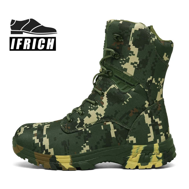 

Best Selling Men Military Boots Beige Camo Army Combat Boots For Mens Anti Slip Tactical Shoes Man Big Size Men Outdoor Boots