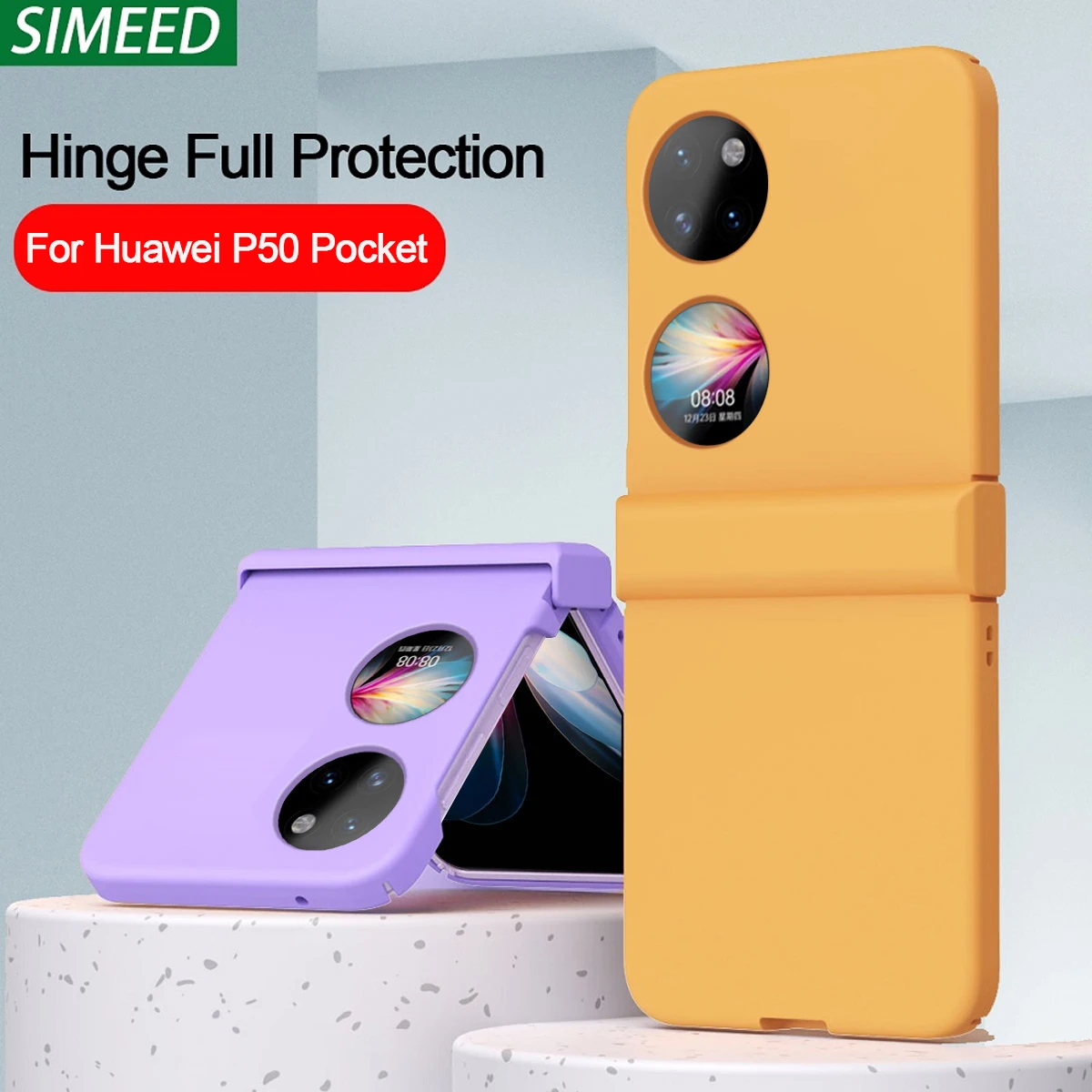 

For HUAWEI P50 Pocket 5G Case Hinge Full Protection Ultra Thin Armor Shockproof Hard PC Phone Cover For HUAWEI P50 Pocket Capa