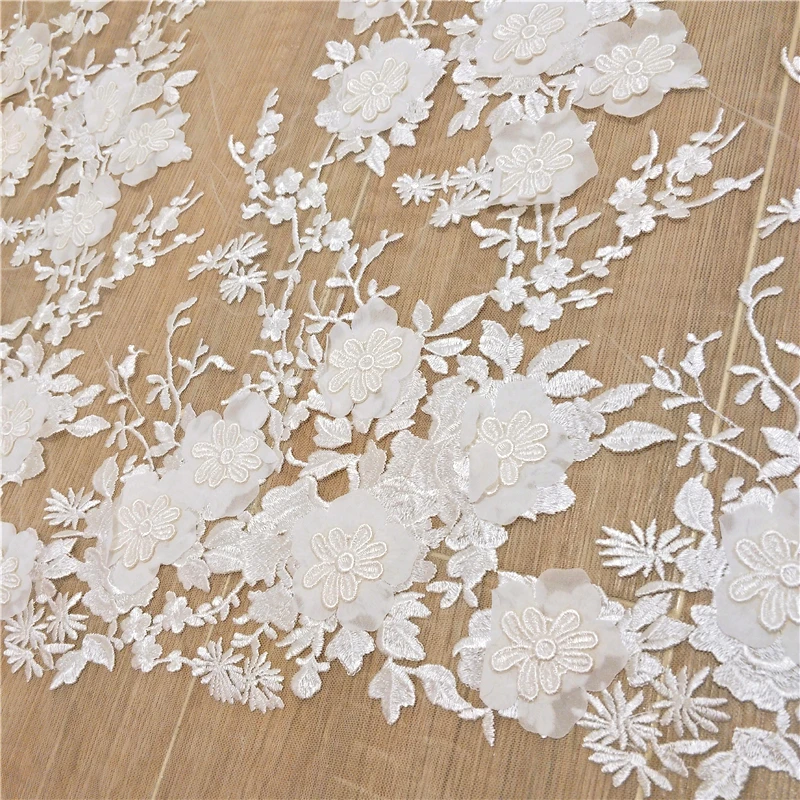 

1 Set/pack of Three-dimensional Flower European and American New Mesh Embroidery Handmade DIY Bridal Wedding Dress Veil Material
