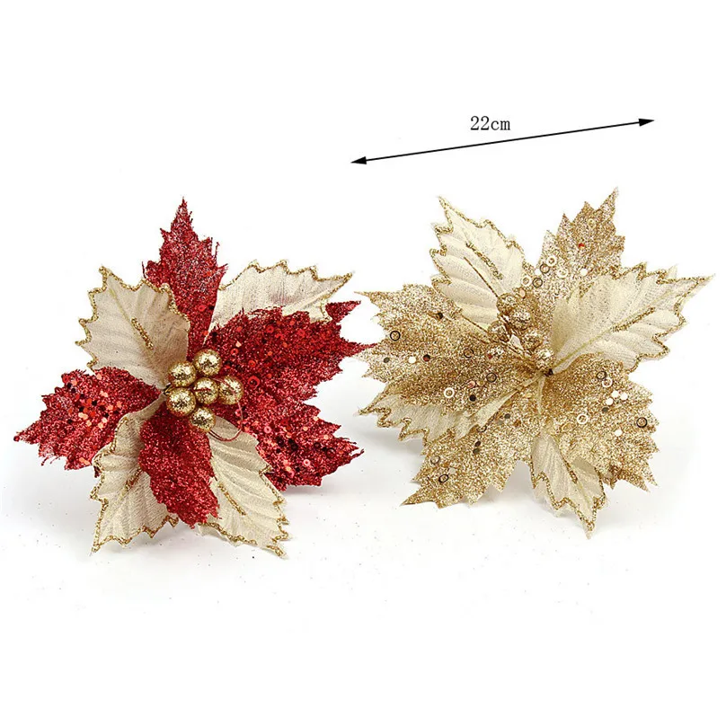 Рождество искусственный цветок для декорирования романтическая Розочка