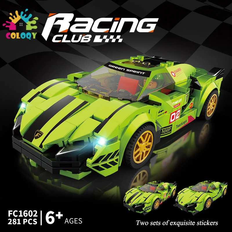 

Technic Speed Car Building Blocks Super Racing Car Moc Bricks DIY Educational Toys For Kids Driver Figures Christmas Gifts