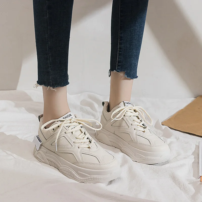 White shoe female new spring 2021 han edition students running sneakers increased permeability ins sandals women, 8802