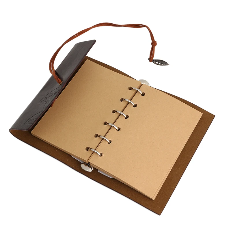 

Sketchbook Vintage Notebook Diary String Leaf Leather Cover Paper Journal Book M5TE