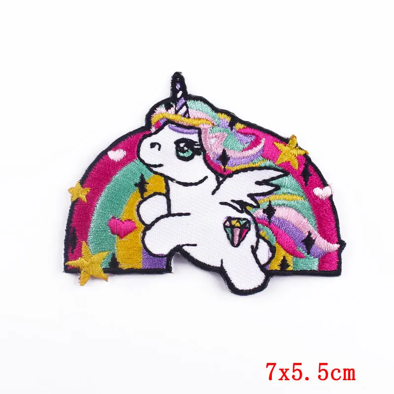 Prajna Cartoon Unicorn Koala Patch Stripe Embroidered Patches for Kid Clothes Owls Stickers Badges Cute Parches Iron on | Дом и сад