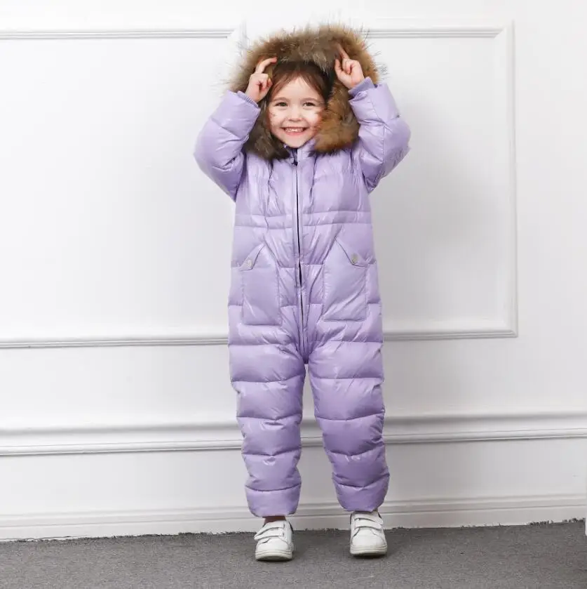 Зимняя куртка для мальчиков и девочек Epacket комбинезон с капюшоном блестящим