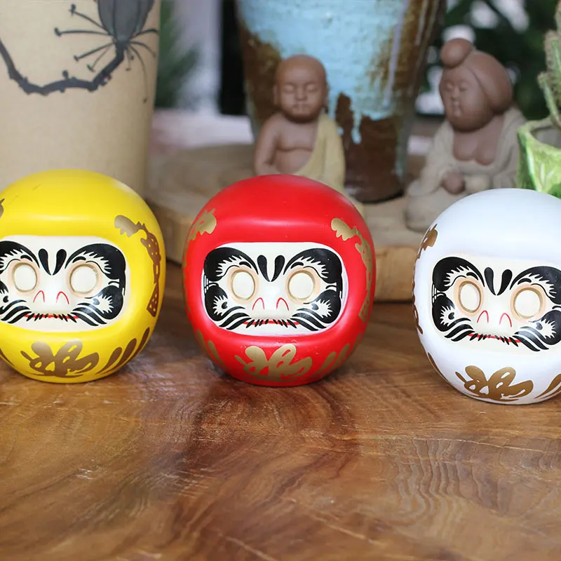 4 дюйма японский Керамика Дарума кукла Lucky Cat Фортуна орнамент денежный ящик для