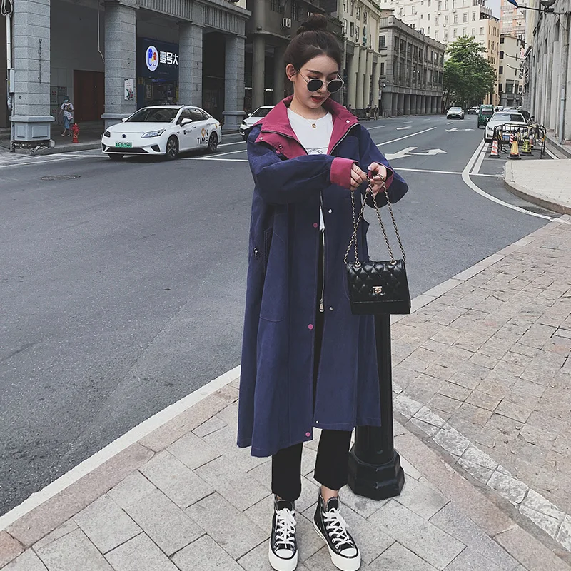 Женский плащ с капюшоном длинным рукавом на осень/зиму | Женская одежда