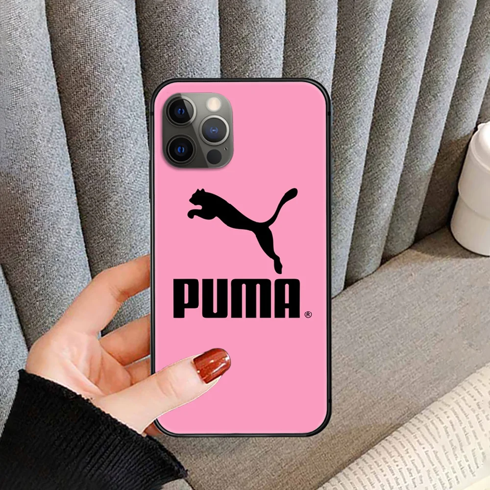 

Fashion sports brand Puma Phone Case cover For iphone 5 5S 6 6S PLUS 7 8 11 12 mini X XR XS PRO SE 2020 MAX black Etui fashion