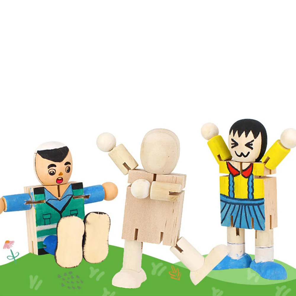

DIY Wooden Robot Figure Model Kids Educational Deformable Puzzle Toy