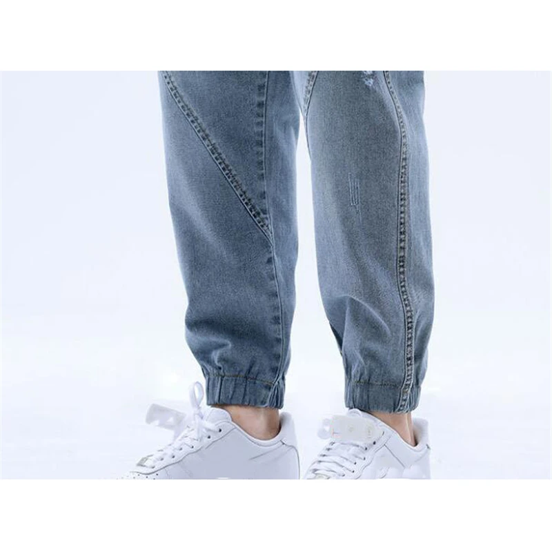 

New Arrival Fashion Jeans Men Casual Harem Pants Spring Autumn Elastic Waist Comfort LooseTrousers Male Washed Denim Pants