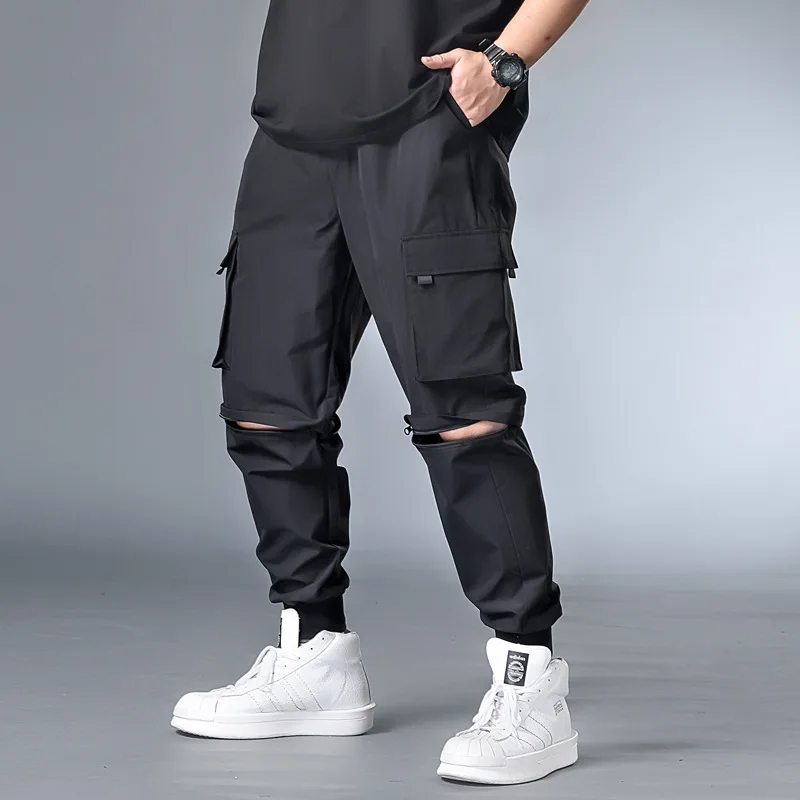 

New Popular One Pant Two Wear Spring Youth Loose Fashion Streetwear Detachable Trousers Men's Solid Color Casual Shorts For Men