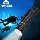 Профессиональный фонарик TOPCOM для дайвинга с аквалангом CREE L2 или XML T6, светодиодный подводный фонарь с прожектором 100 м, фонарик для дайвинга 18650