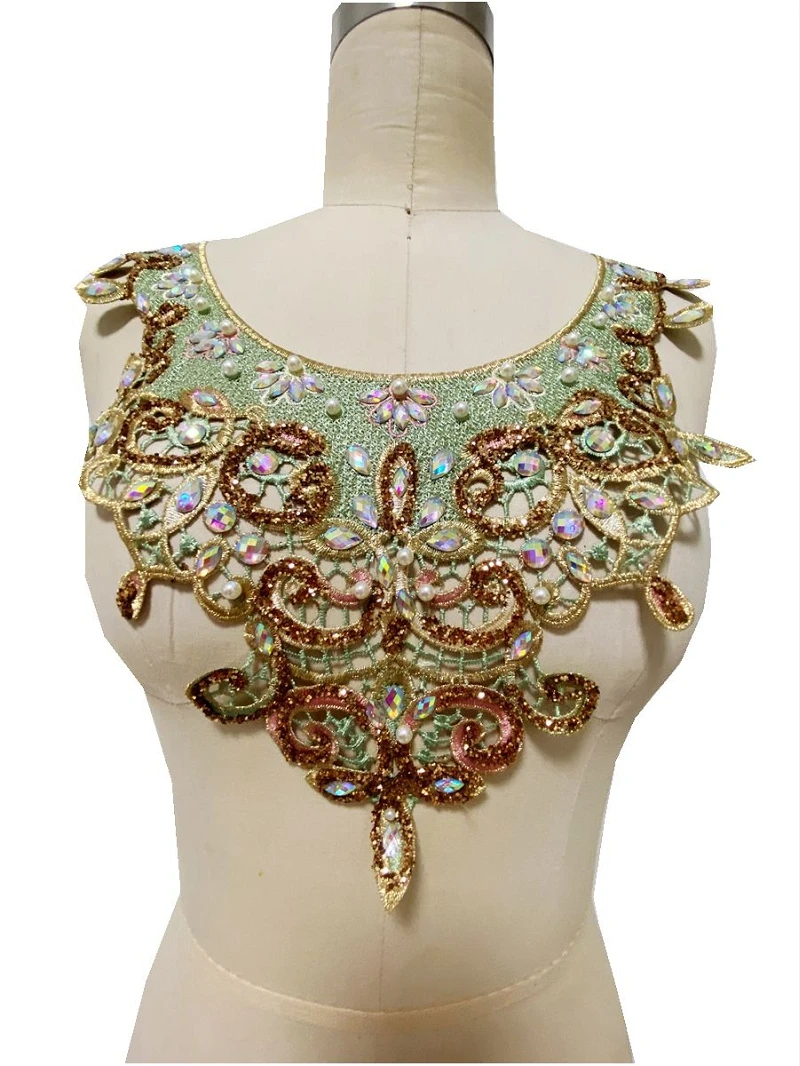 1 шт. Стразы ручной работы с жемчугом кружевные нашивки Пришивные бусины 3D цветы