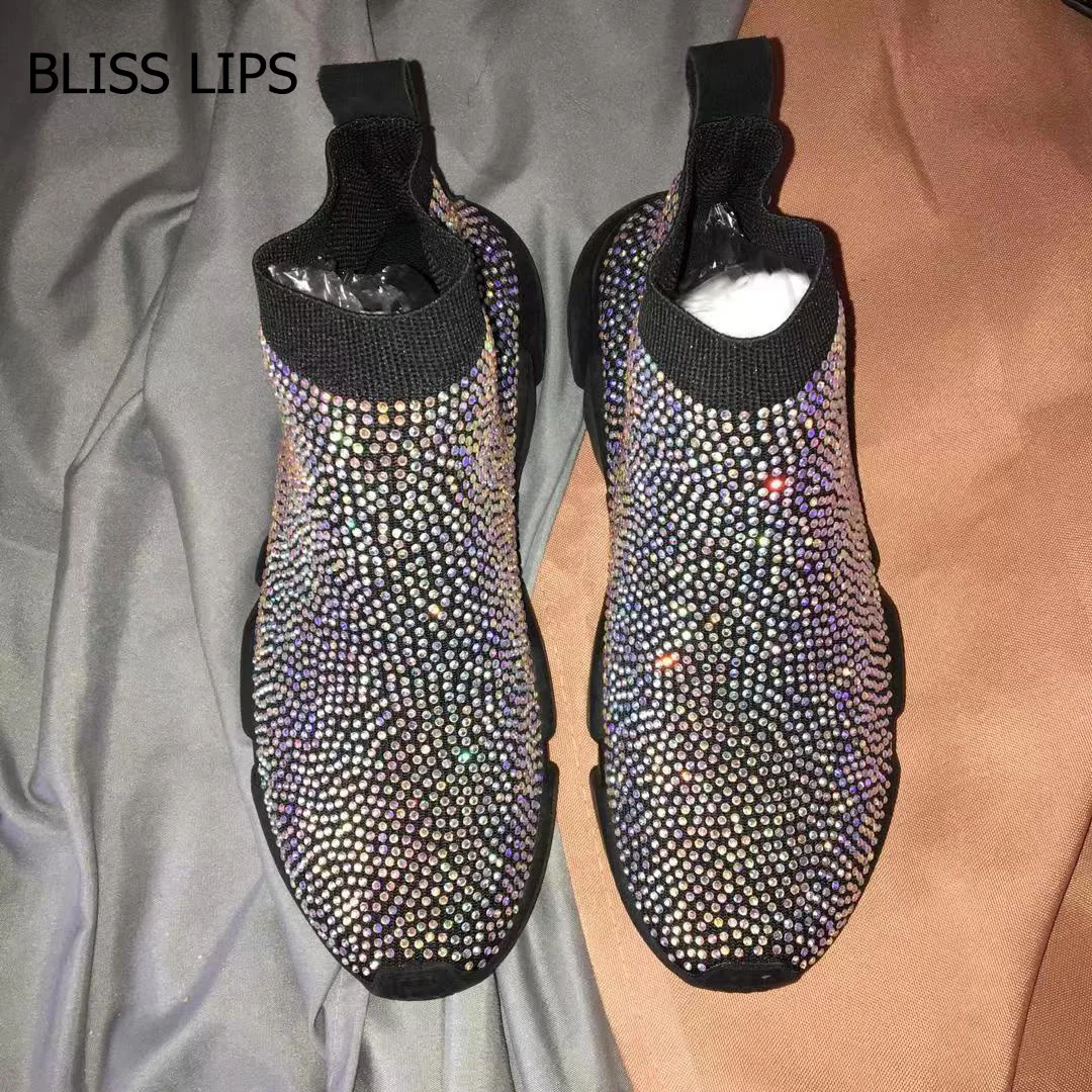 Кроссовки мужские/женские на плоской подошве эластичные ботинки с цветным