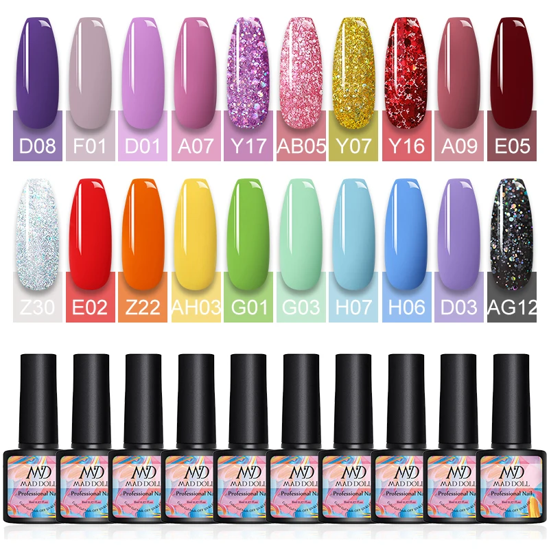 10 шт./партия 8 мл MAD кукла летнее Гель лак для ногтей Цвета! Полупостоянная гель