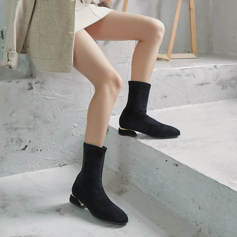 Новинка Модные женские осенние ботильоны повседневные однотонные винтажные