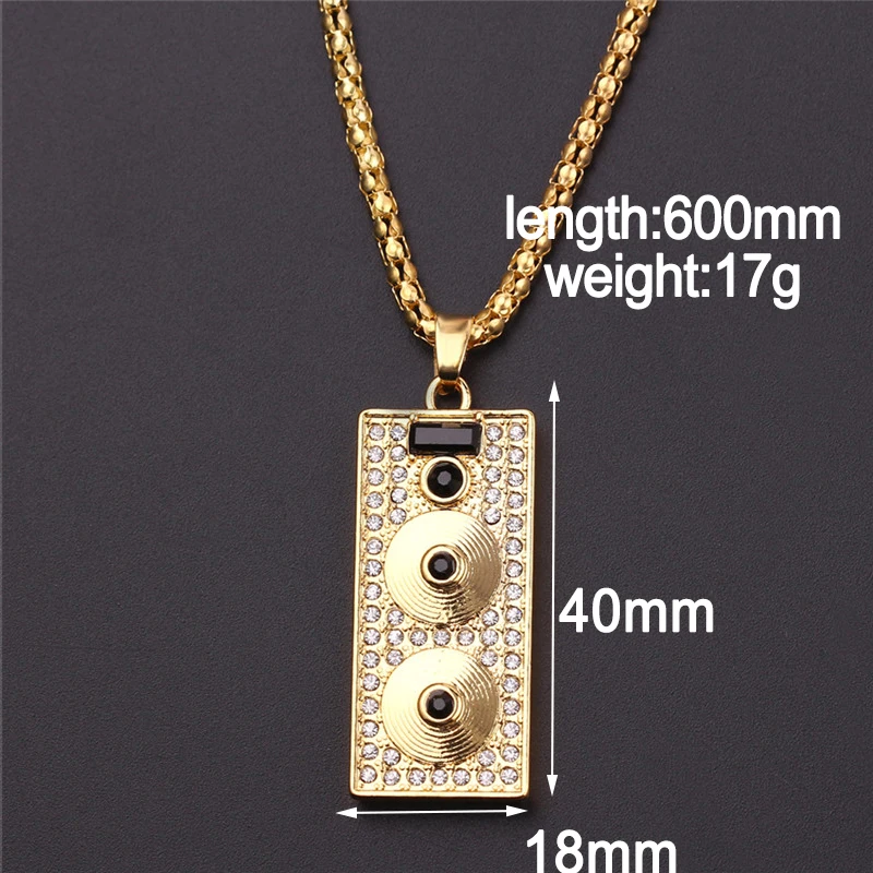 Ожерелье с подвеской в виде аудиоплеера стиле панк ожерелье золотого и