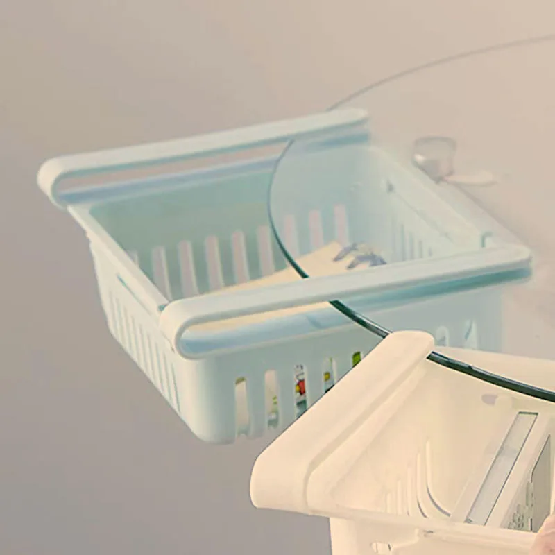 Retractable Drawer Type Refrigerator Storage Box Food Classified Organize Fit For Fridge Shelf Under 0.5 Inch - 3 Color |