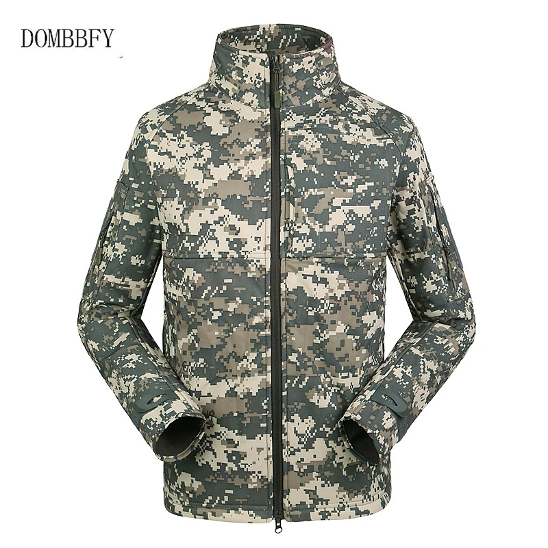 Мужская тактическая куртка в стиле милитари из мягкой кожи акулы зимняя