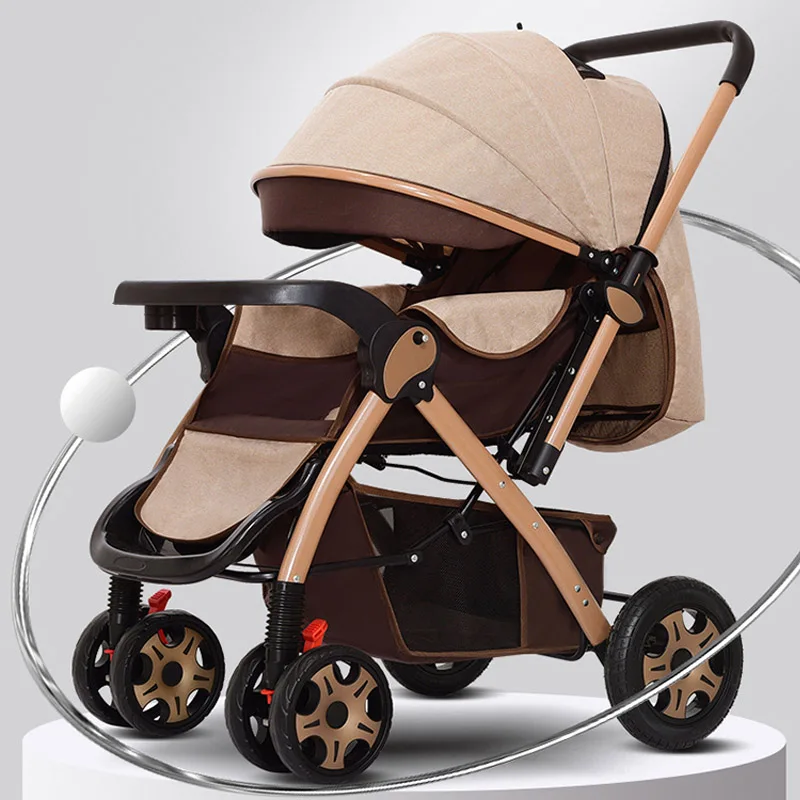 Foldable Baby Stroller Portable Travel Pram Multifunctional Newborn Infant Carriage for Four Seasons for 0~3 Year Old