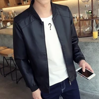 foreign trade mens wear xl fat coat winter pu leather jacket baseball 4 colors zipper fly