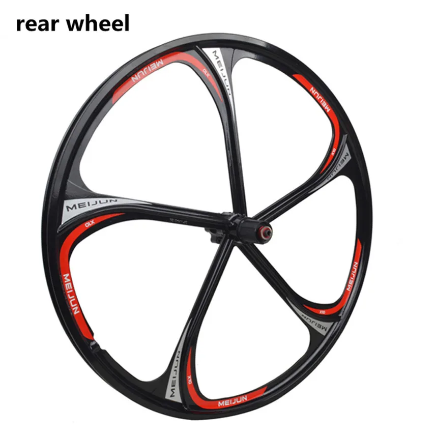 black single rear MTB велосипед колесо горного велосипеда набор Casette колеса 26 дюймов подшипника встроенные колеса дискового тормоза магниевого сплава - Цвет: black single rear