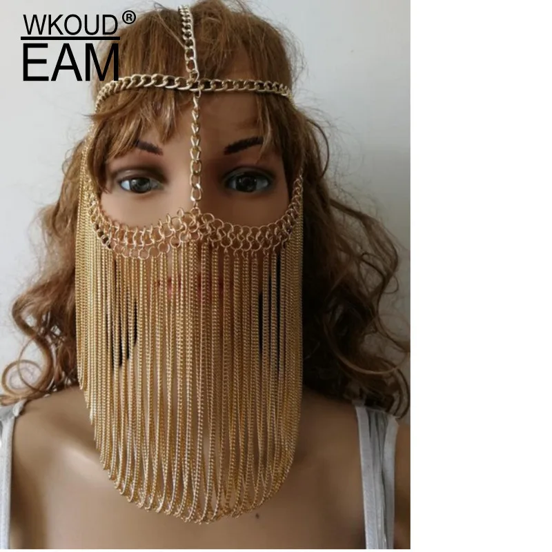 WKOUD EAM панк металлический сплав кисточки личность сексуальные женские голова
