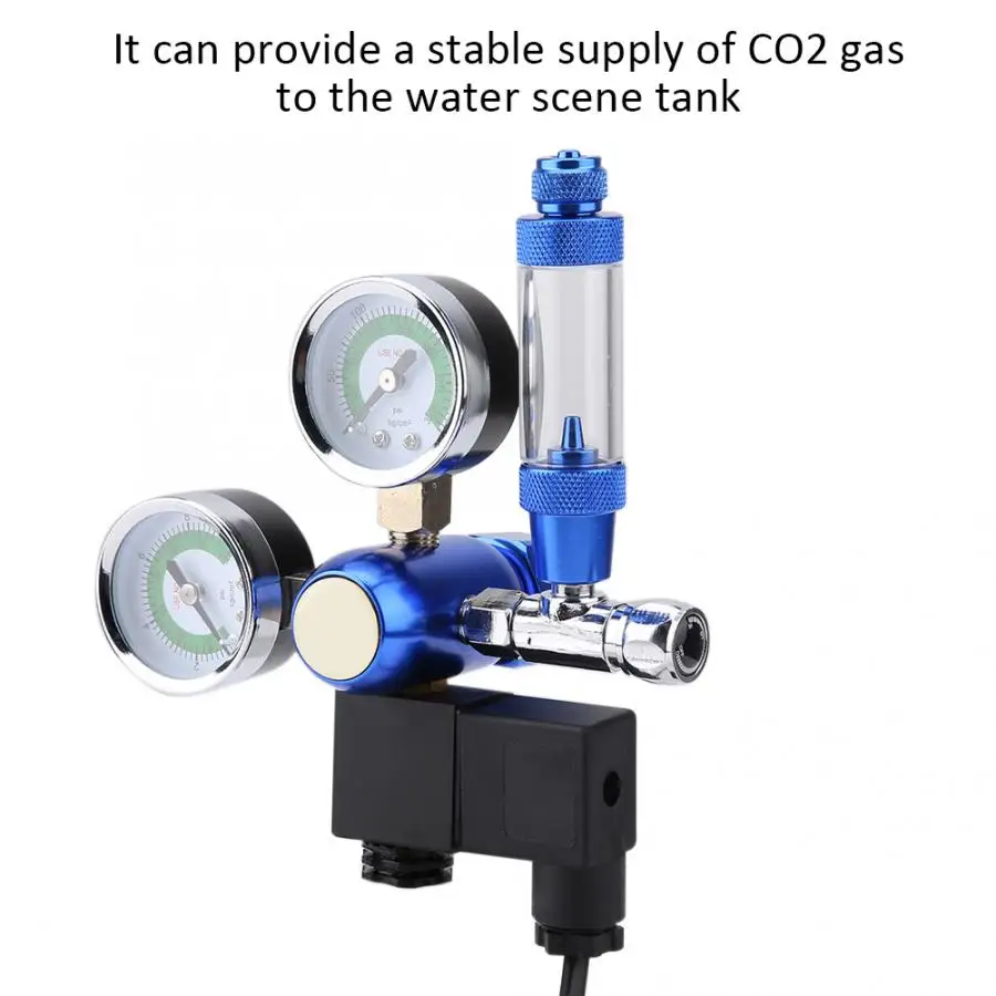 Аквариум 220 В G5/8 CO2 Регулятор обратный клапан счетчик пузырьков с соленоидным