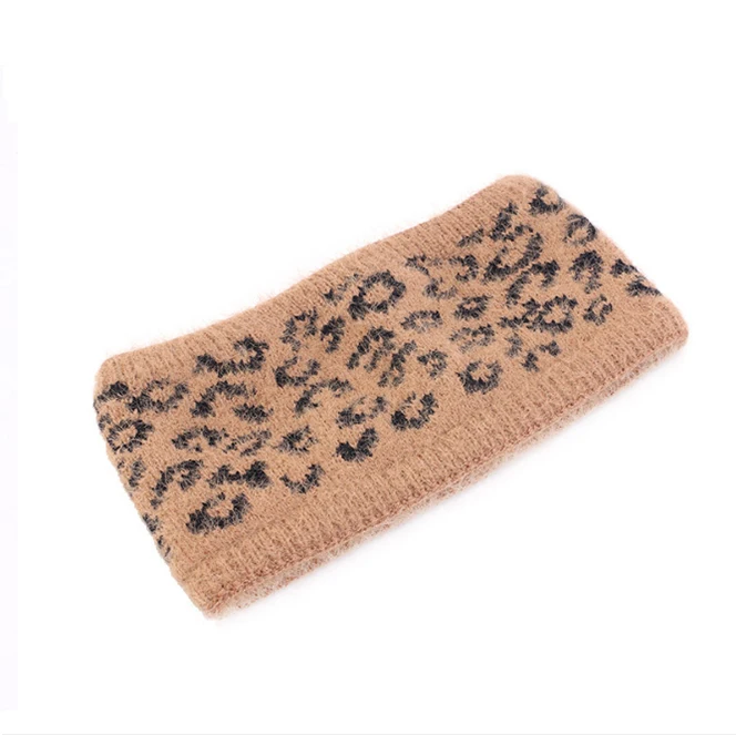 

Fashion Winter Warm Woolen Headband Leopard Imitation Mink Hair Headband Wool Hair Headband New Arrival