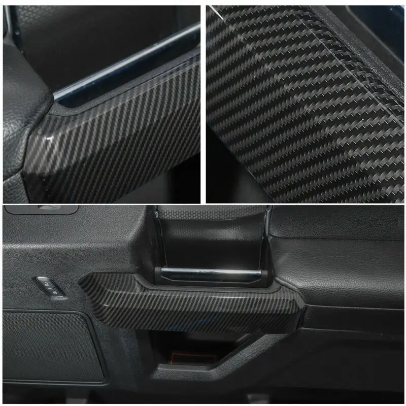 

For Ford F150 2015-2019 Steering Wheel Cover 5pcs set ABS Black Door Handle Trim High quality New